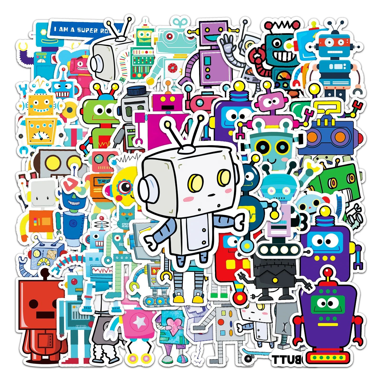 50pc Robot series Cartoon Cute Graffiti Stickers Suitcase