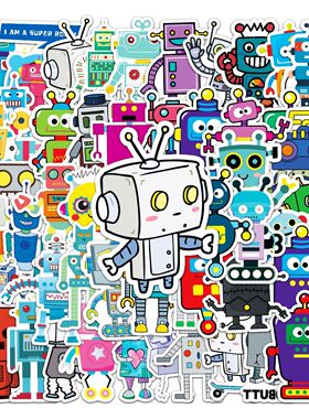 50pc Robot series Cartoon Cute Graffiti Stickers Suitcase
