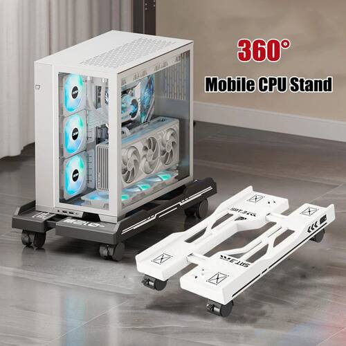New CPU Stand Adjustable Bracket PC Holder Cart Mobile