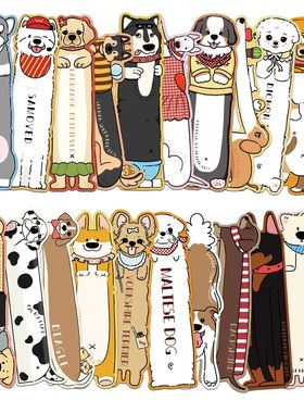 30PCS Reading Dog Theme Bookmarks Cute Reading Pages Book