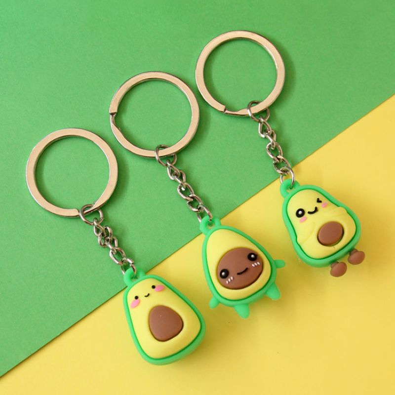 1pc cartoon avocado key chain doll key ring gift for women