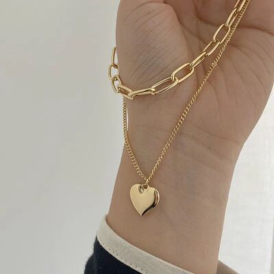 Necklace for Women Golden Silver Color Double Layer Collar