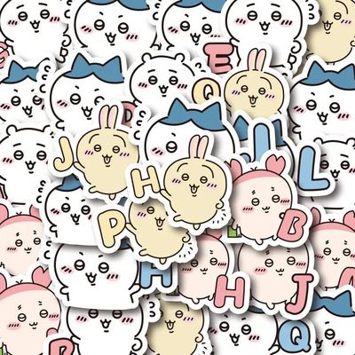 100PCS Anime Chikawa Cute Stickers Funny Letters Numbers