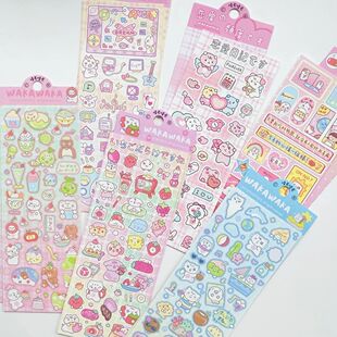 6PCS Cute Little Animals Daily Journal Stickers Scrapbook