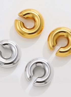 2024el Hollow Tube Circle Ear Clips No Pierced Cartilage