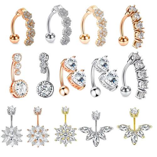 Belly Button Rings Heart Navel Piercing Sexy Stainless