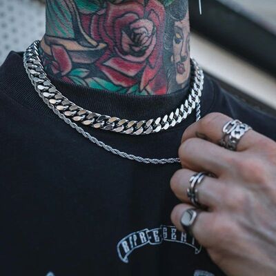 Rope Cuban Chain Necklace Men 2021 Fashion Temperament