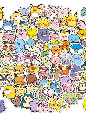 50/100PCS Cartoon Cute Anime Pokemon Graffiti Stickers for