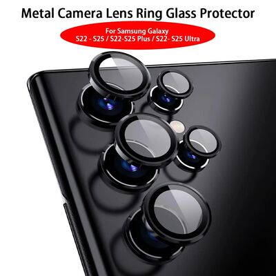 Camera Metal Lens Ring Glass Case For Samsung Galaxy S22