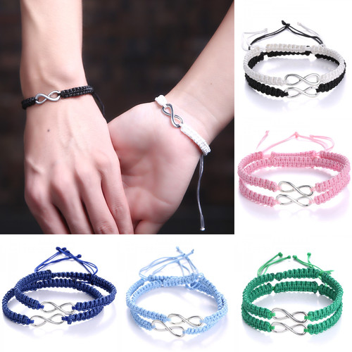 2Pcs/Set Friendship Bracelet For Men Women Handmade Braided