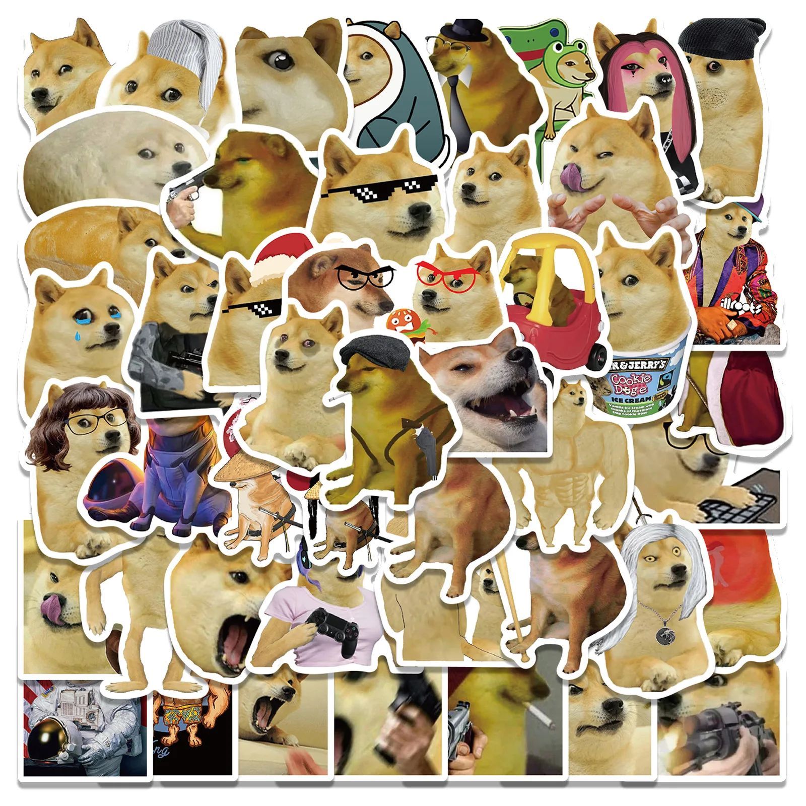 NEW!50PCS Funny Dog Meme Stickers Decals Kids Toys Laptop