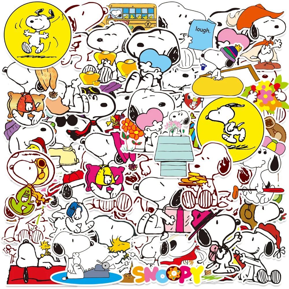 60 Pcs Snoopy Laptop Skateboard Stickers for kids，Bottles
