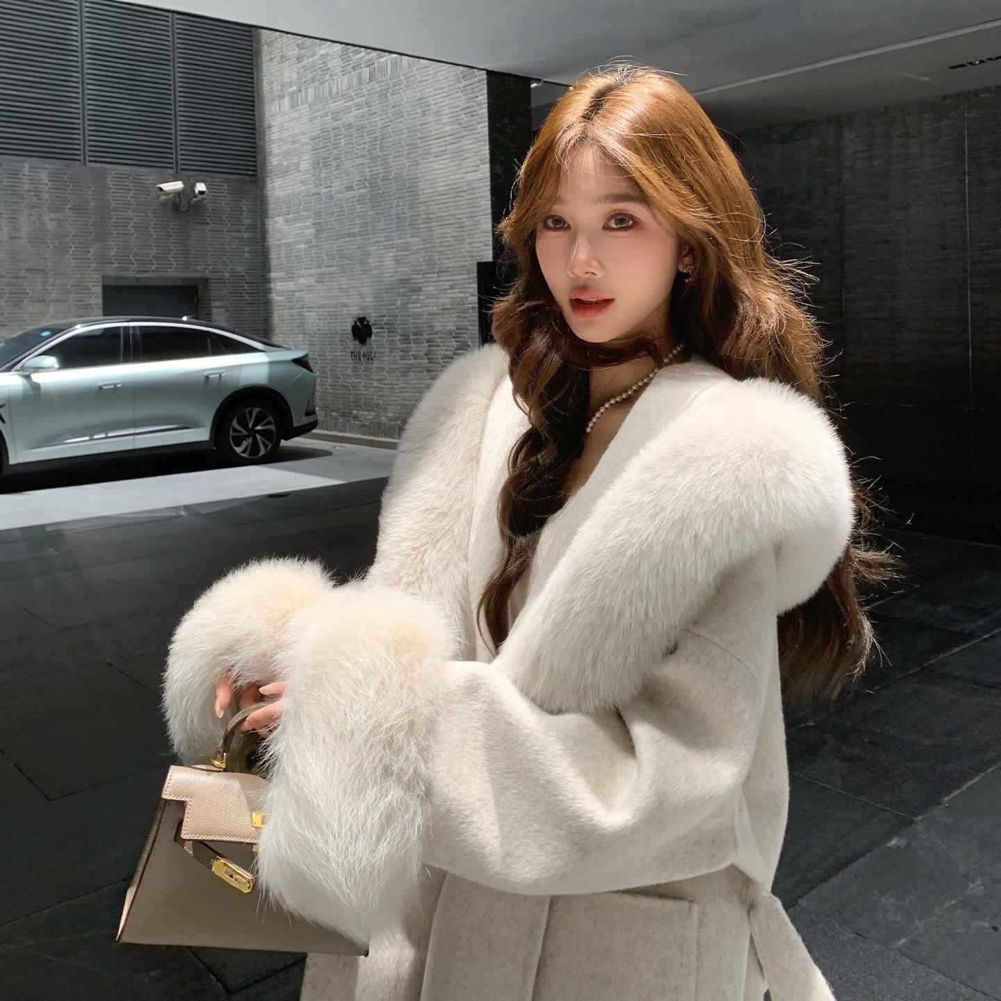 超大狐狸毛大毛领双面羊绒大衣女2025冬季新款连帽皮草羊毛呢外套,个性定制/设计服务/DIY,棉服工装,淘宝优惠券,粉丝福利购,淘宝优惠卷