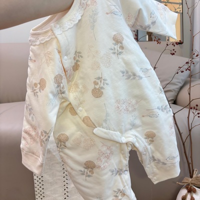 婴儿A类纯棉加厚连体爬服