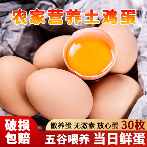 誉福园鸡蛋农家散养新鲜30枚