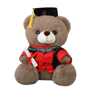 毕业纪念品硕士袍毕业小熊毕业礼物博士熊硕士研究生拍照工学医学