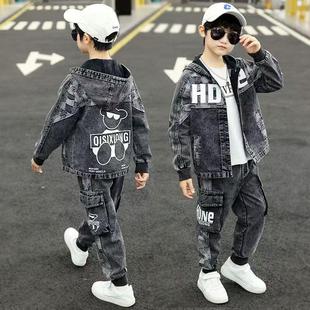 男童春秋套装春季2025新款儿童秋装牛仔两件套中大童男孩牛仔衣服