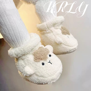 新生婴儿袜子套秋冬季加绒加厚可爱卡通初生儿袜子0—3月宝宝袜子