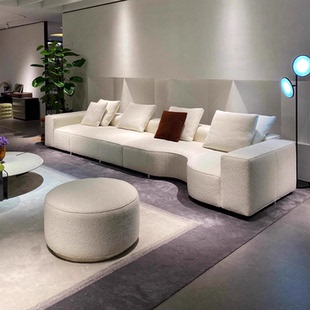 意式极简布艺沙发小户型直排四人设计师沙发极简米兰YVES伊夫沙发