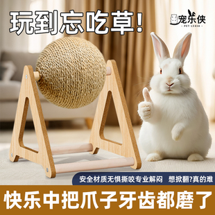 兔子玩具解闷磨牙磨爪剑麻球侏儒兔兔耐啃咬发泄宠物免子玩耍用品
