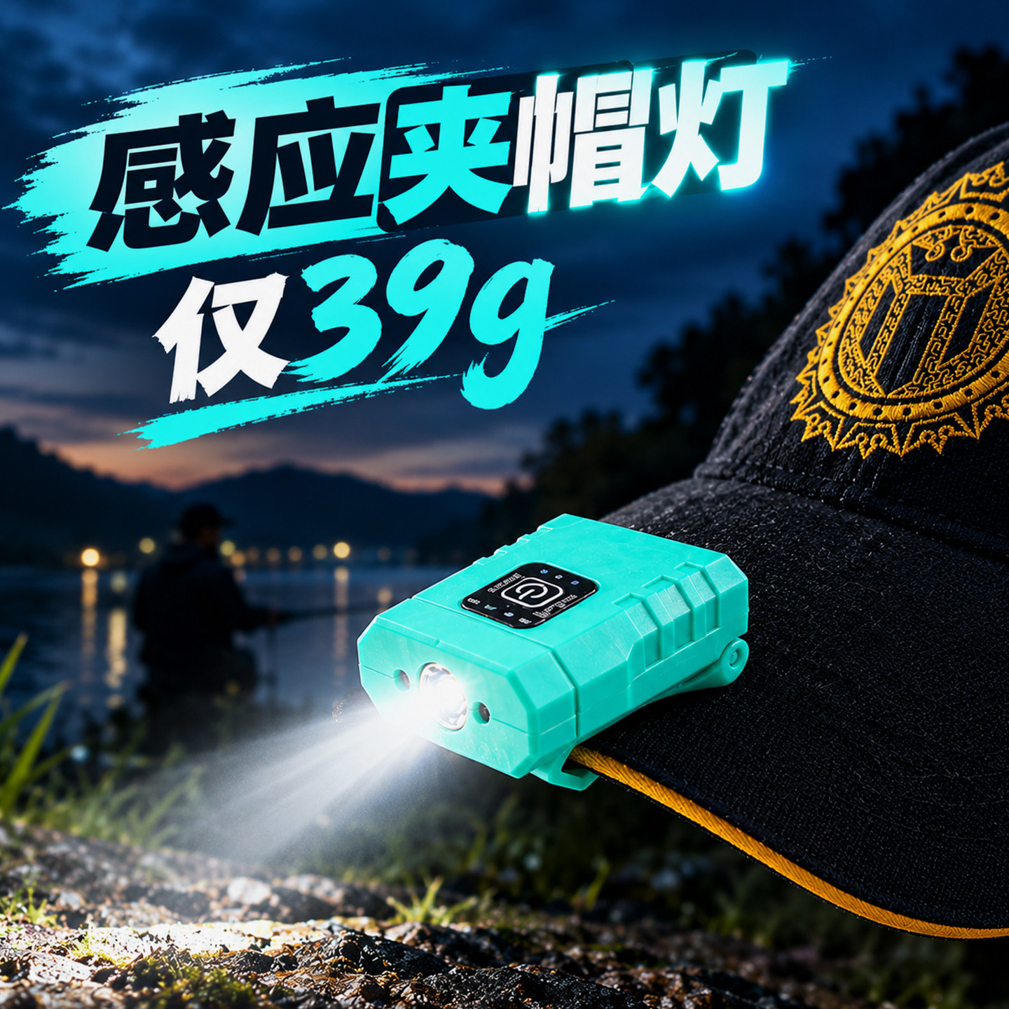 夜钓感应帽灯轻便头灯上饵灯超大容量续航钓鱼灯垂钓用品渔具