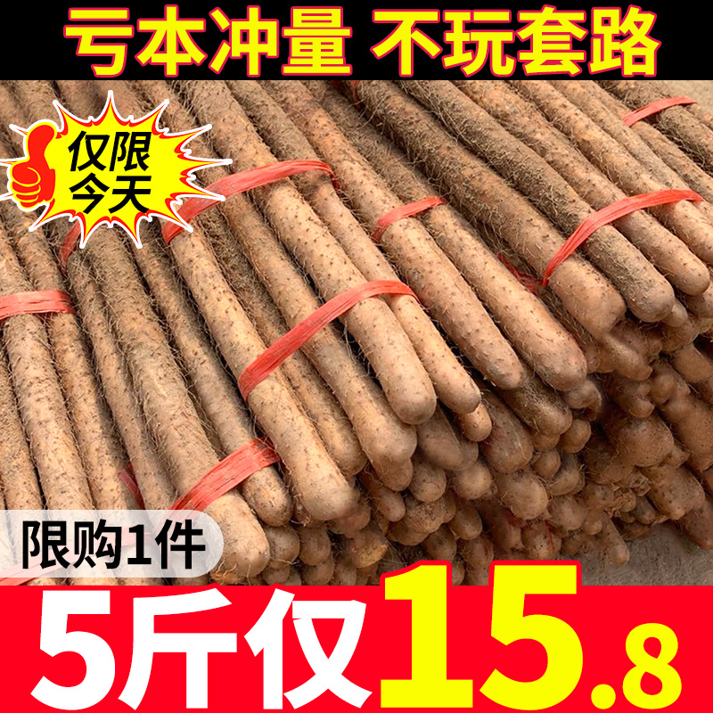 新鲜小白嘴山药5斤当季蔬菜铁杆山药紫色淮山药铁棍山药包邮10