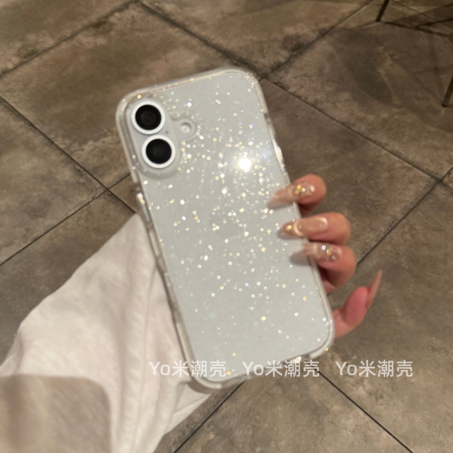 细闪果冻撞色边框适用于苹果17手机壳氛围感闪粉新款iPhone17promax高级时尚16Pro透明全包软15/14精致仙女风