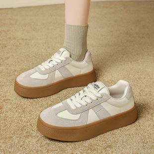 奥古狮登正品阿甘鞋女2025新款冬季厚底平底运动板鞋加绒学生小白