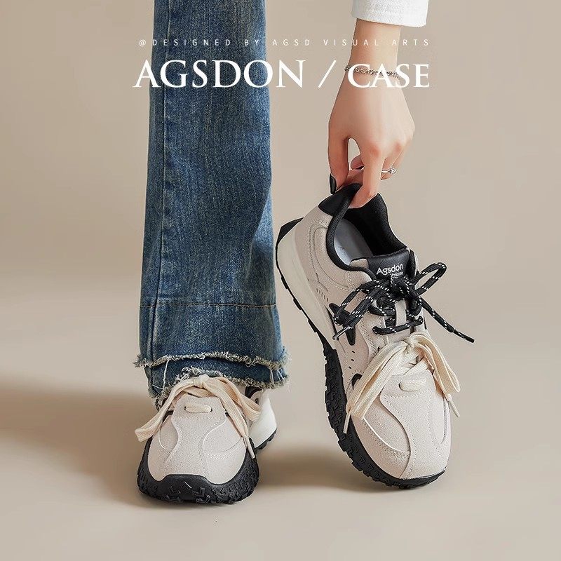 奥古狮登正品运动阿甘鞋女2025新款秋冬芭蕾风休闲轻便厚底复古德,女鞋,时尚休闲鞋,淘宝优惠券,粉丝福利购,淘宝优惠卷