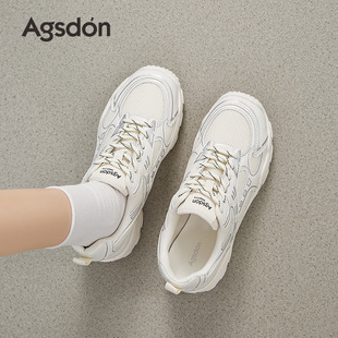 奥古狮登正品老爹鞋女2026新款夏季软底运动鞋子小个子厚底芭蕾德