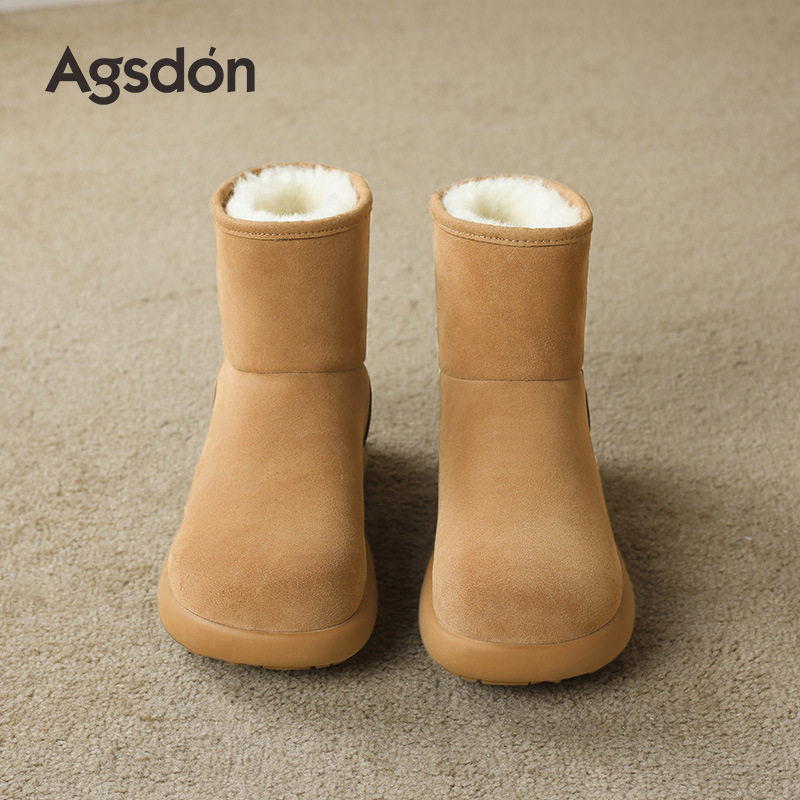 奥古狮登正品厚底雪地靴女2025新款秋冬季加绒大头低帮短筒靴毛毛,女鞋,棉鞋,淘宝优惠券,粉丝福利购,淘宝优惠卷