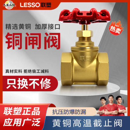 联塑ppr全铜截止阀门pe水管开关水暖配件闸阀心通用4分升降式DN25