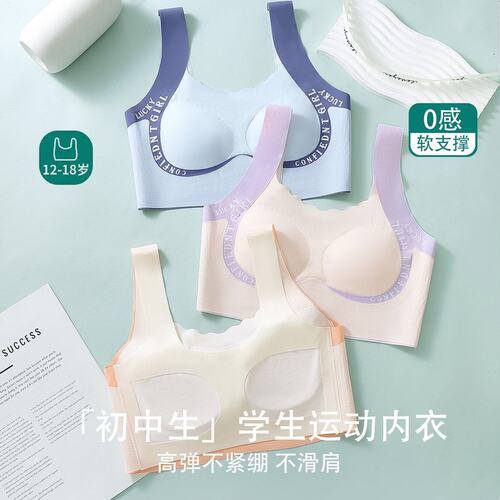 【2件装】少女内衣女大童初高中学生发育期无痕青少年女生运动背