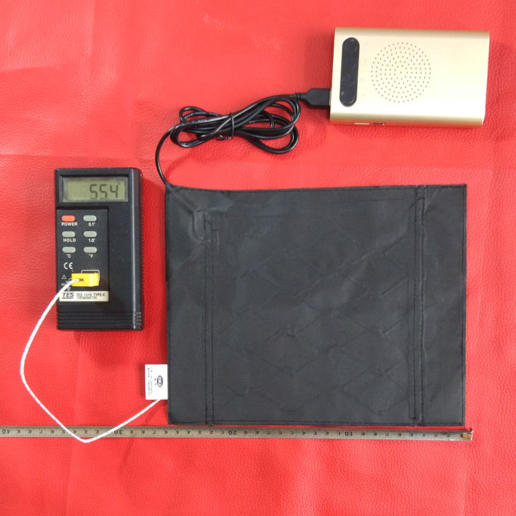 USB碳纤维发热大号衣服坐垫发热片5V加热电热片黑色非无纺布20*25