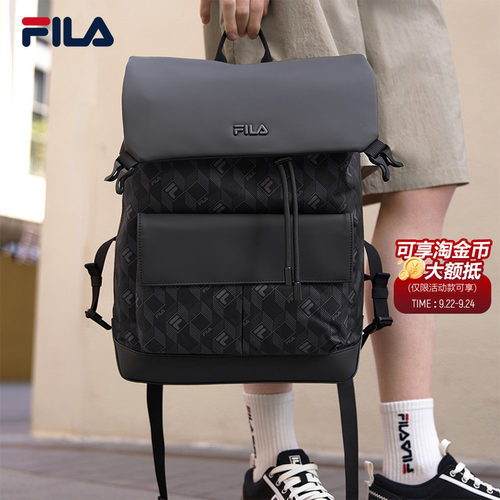 斐乐黑武士双肩背包复古防泼水