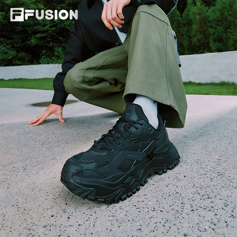 FILA FUSION斐乐潮牌男鞋BIANCO厚底潮鞋2025冬新款硬糖鞋老爹鞋