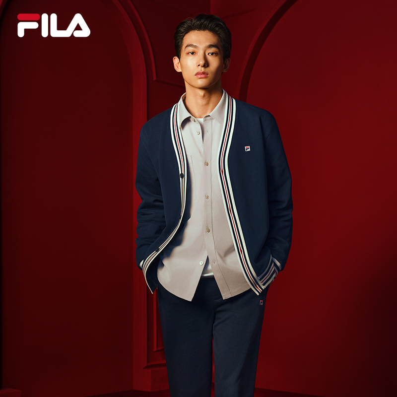 FILA斐乐男士针织长袖外套