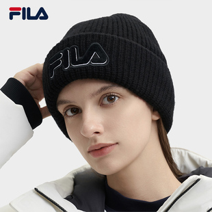 新款 FILA 斐樂官方情侶款 針織帽2024冬季 休閑保暖羊毛毛線帽 時尚