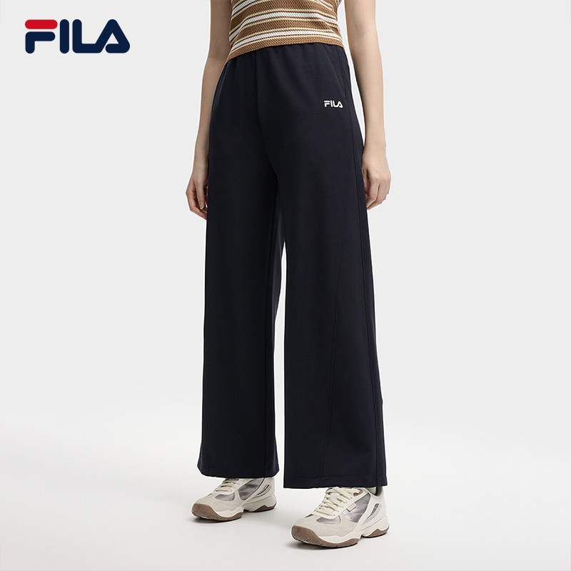 FILA 斐乐官方女士针织长裤2025秋季新款时尚简约休闲舒适阔腿裤,运动服/休闲服装,运动长裤,淘宝优惠券,粉丝福利购,淘宝优惠卷