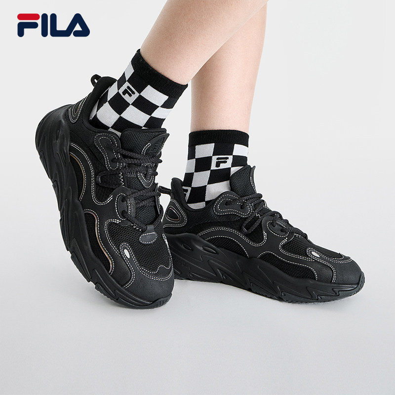 FILA 斐乐官方正品WAVE女鞋跑步鞋时尚休闲复古运动鞋海浪老爹鞋