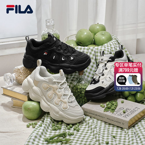FILA 斐乐官方女鞋PEASE摩登运动鞋2025冬新款豌豆鞋面包鞋休闲鞋