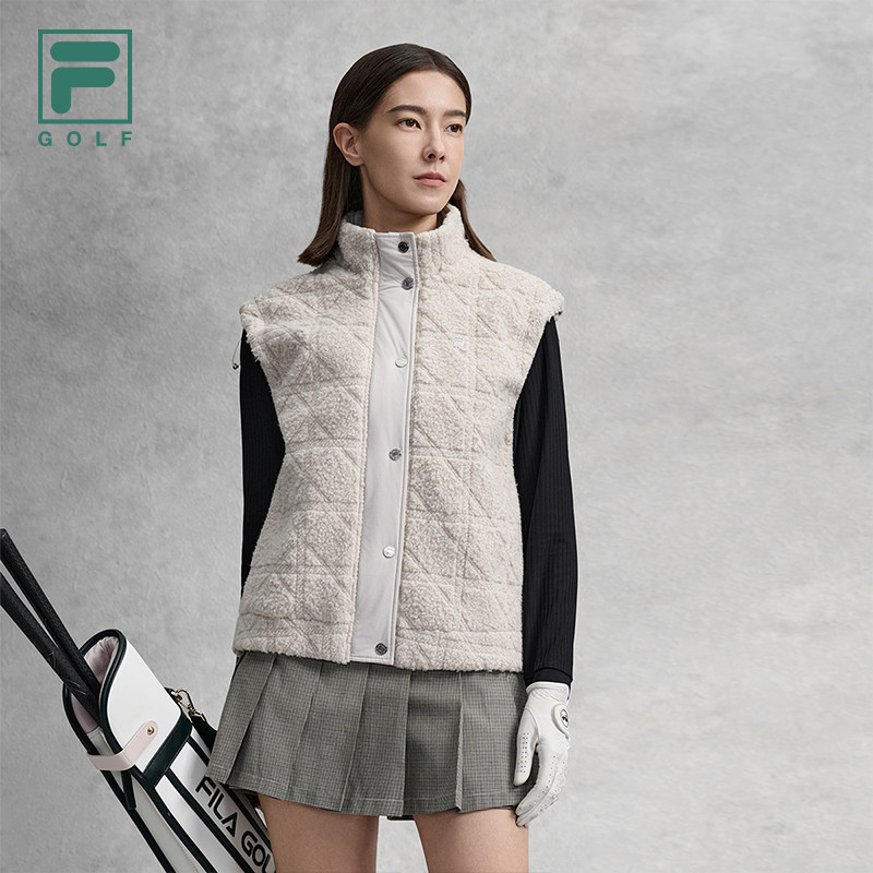FILA 斐乐官方女士针织马甲2026春新款高尔夫运动舒适羊羔绒外套,运动服/休闲服装,棉马甲,淘宝优惠券,粉丝福利购,淘宝优惠卷