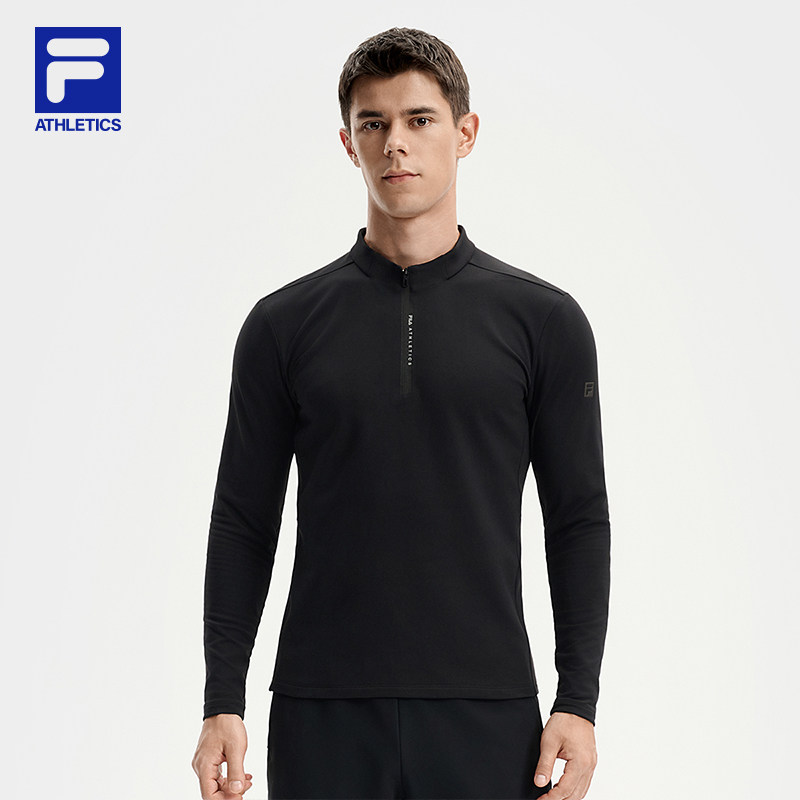 FILA 斐乐官方男子针织长袖衫2025冬季新款健身运动加绒半拉链长T,运动服/休闲服装,运动T恤,淘宝优惠券,粉丝福利购,淘宝优惠卷