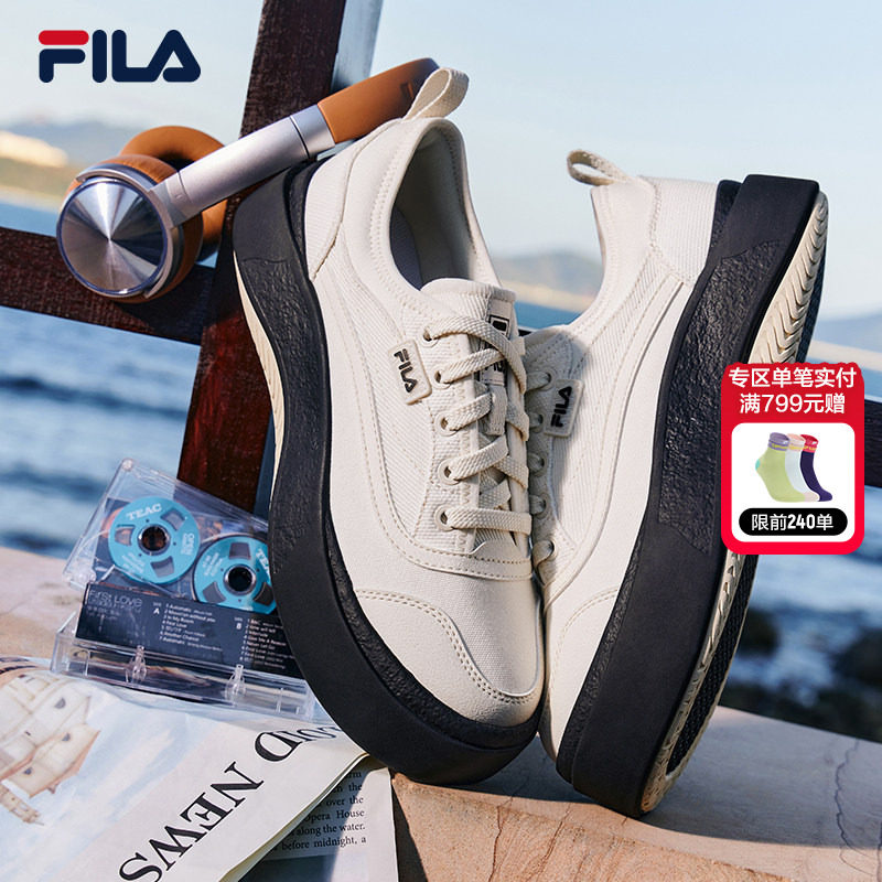 FILA 斐乐官方女鞋摩登帆布鞋2026年夏季水母鞋时尚厚底休闲