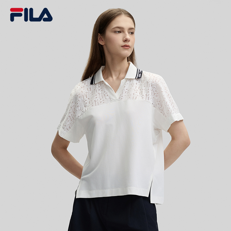 FILA斐乐女士针织短袖POLO衫