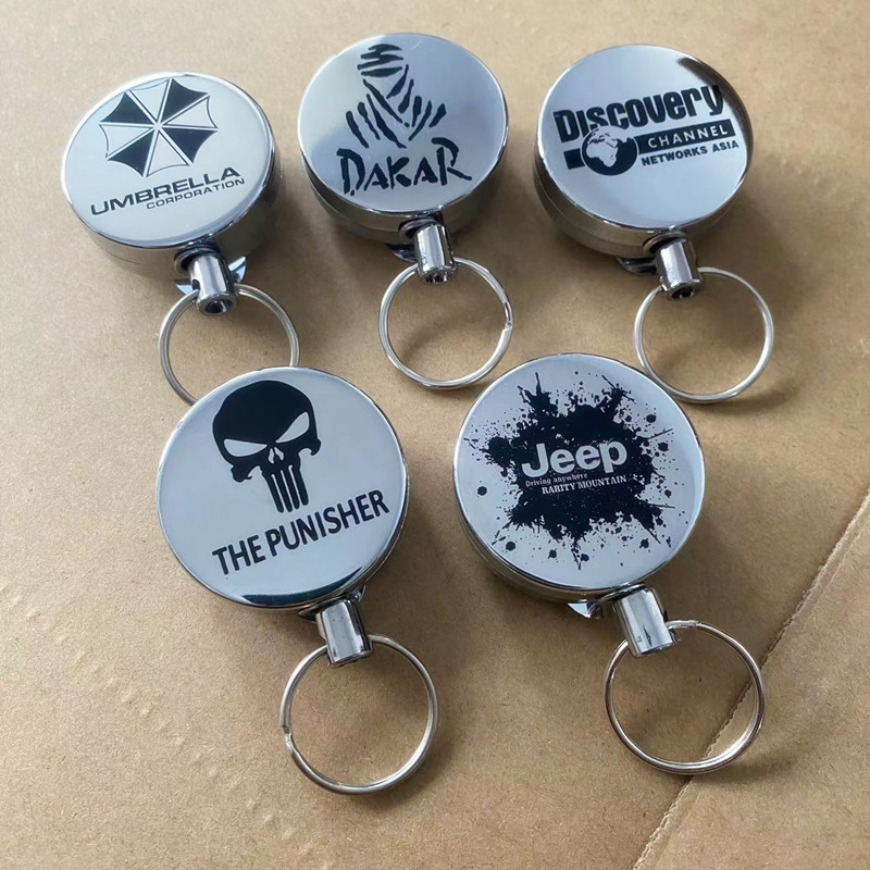 自动回弹伸缩扣钢丝绳钥匙链