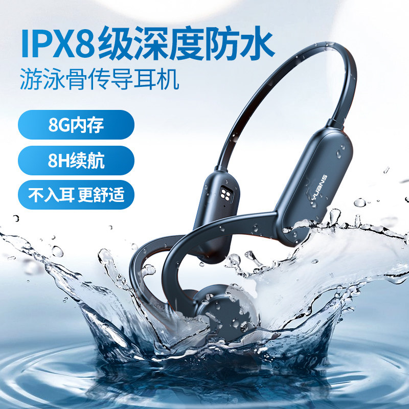园世游泳骨传导运动蓝牙耳机2021新款专用无线跑步自带内存防水8