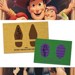 牛仔胡迪玩具总动员巴斯光年脚印联名NASA丝圈地垫子入户门口脚垫