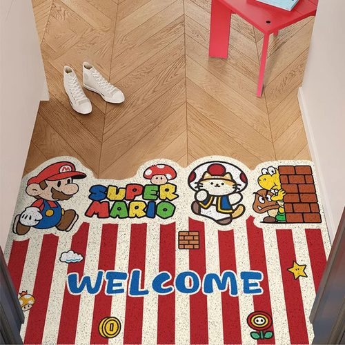 卡通马里奥入户门地垫可裁剪