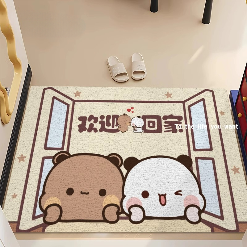 一二布布入户门地垫2025新款加厚防滑pvc高级感新房可爱进门地毯